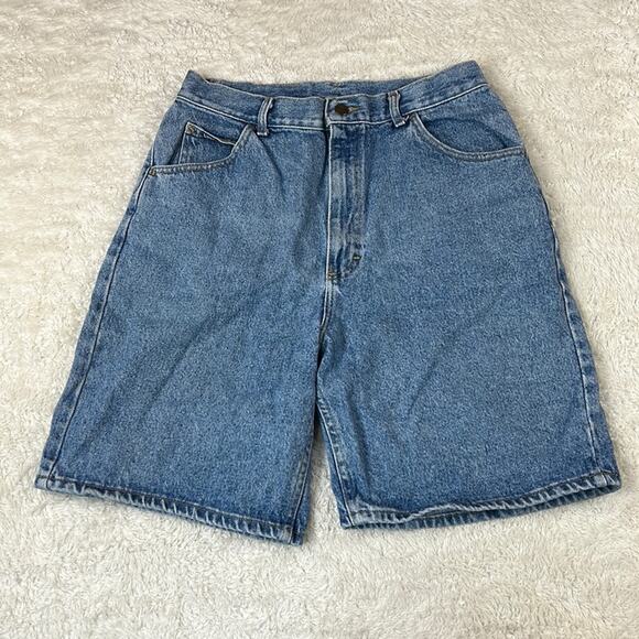 Lee 80s or 90s Vintage UGWA Union made in USA light wash denim shorts, size 14 - Picture 1 of 9